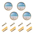 thumbnail image 1 of Seastars Seashells on Beach Cabinet Knobs Kitchen Drawers Knobs Door Round Pulls Knob Handles Dresser Cupboard Wardrobe Decorative Set of 4, 1 of 9