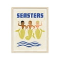 thumbnail image 1 of Seasters 3, Mermaids, Sisters, Women Of The Sea, Women Empowerment, We Rise By Lifting Each Other Up Retro Art Print Illustration Wall Art, Modern Wall Decor, 16x24 UNFRAMED, 1 of 2