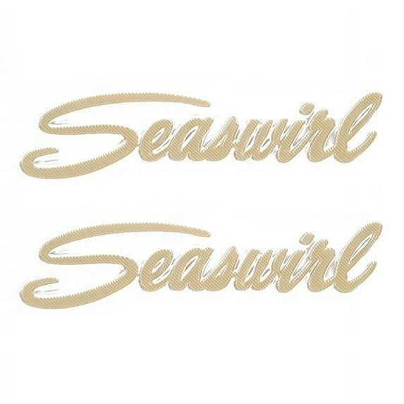 Seaswirl Boat Logo Decals 26057141 | 3 1/2 x 1 Inch Gold (Pair)