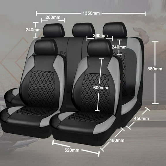 Seat 9 Pieces Car Seat Covers Universal PU Leather Seat Protector Full Set Automobile Interior Accessories For Car SUV Vehicle