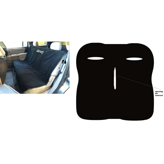 Seat Armour - JEEP Full Back Seat - Center Opening for Armrest & Seatbelts - Black