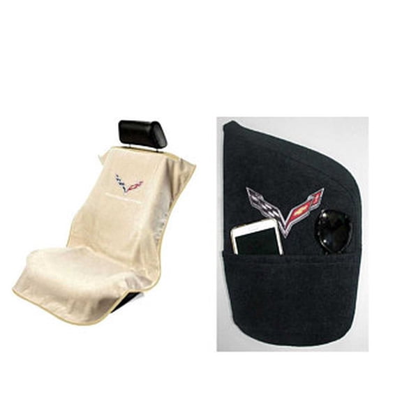 Seat Armour - Seat Protector Cover/Towel & Console Cover with C7 Corvette Logo