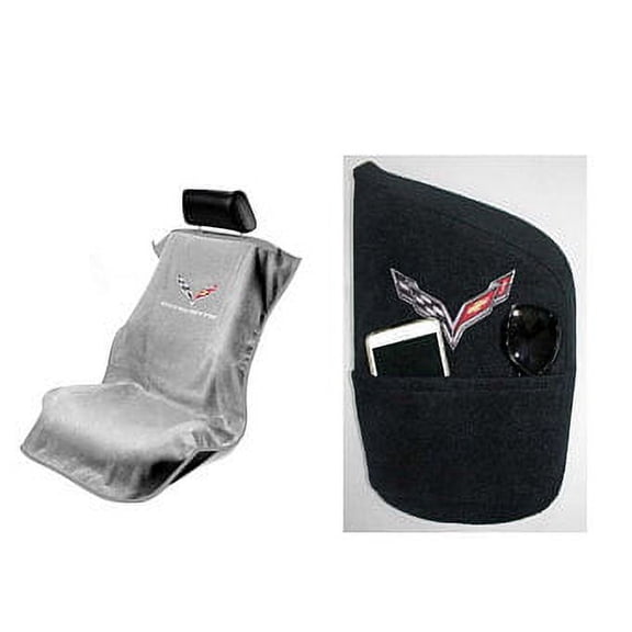 Seat Armour - Seat Protector Towel/Cover & Console Cover with C7 Corvette Logo