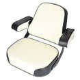 thumbnail image 1 of Seat Assembly Vinyl Black/White - Folding Armrests fits International Hydro 100 656 706 756 766 806 826 856 966 1066 1206 1256 1456 1466 1468 1566, 1 of 1