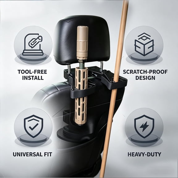 Seat Back Gun Rack Adjustable Headrest Mount for Vehicle