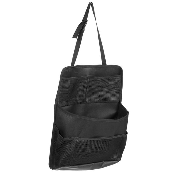 FENGGUIQU Car Mesh Pocket Storage Organizer Black Hanging Bag for Phone Keys and Car Accessories