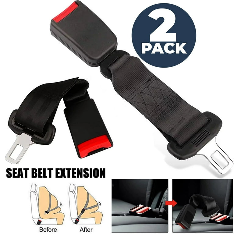 Seat Belt Extender, 2pcs 10 Car Buckle Extender (7/8 Tongue Width)  Accessories for Cars, Easy to Install, Buckle Up and Drive-In Comfort