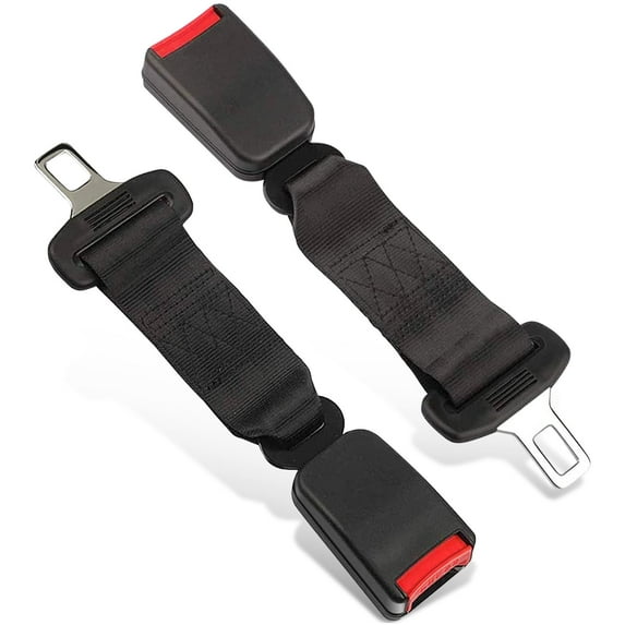Seat Belt Extender, 2pcs Car Buckle Extender (7/8" Tongue Width) Accessories for Cars, Easy to Install, Buckle Up and Drive-In Comfort