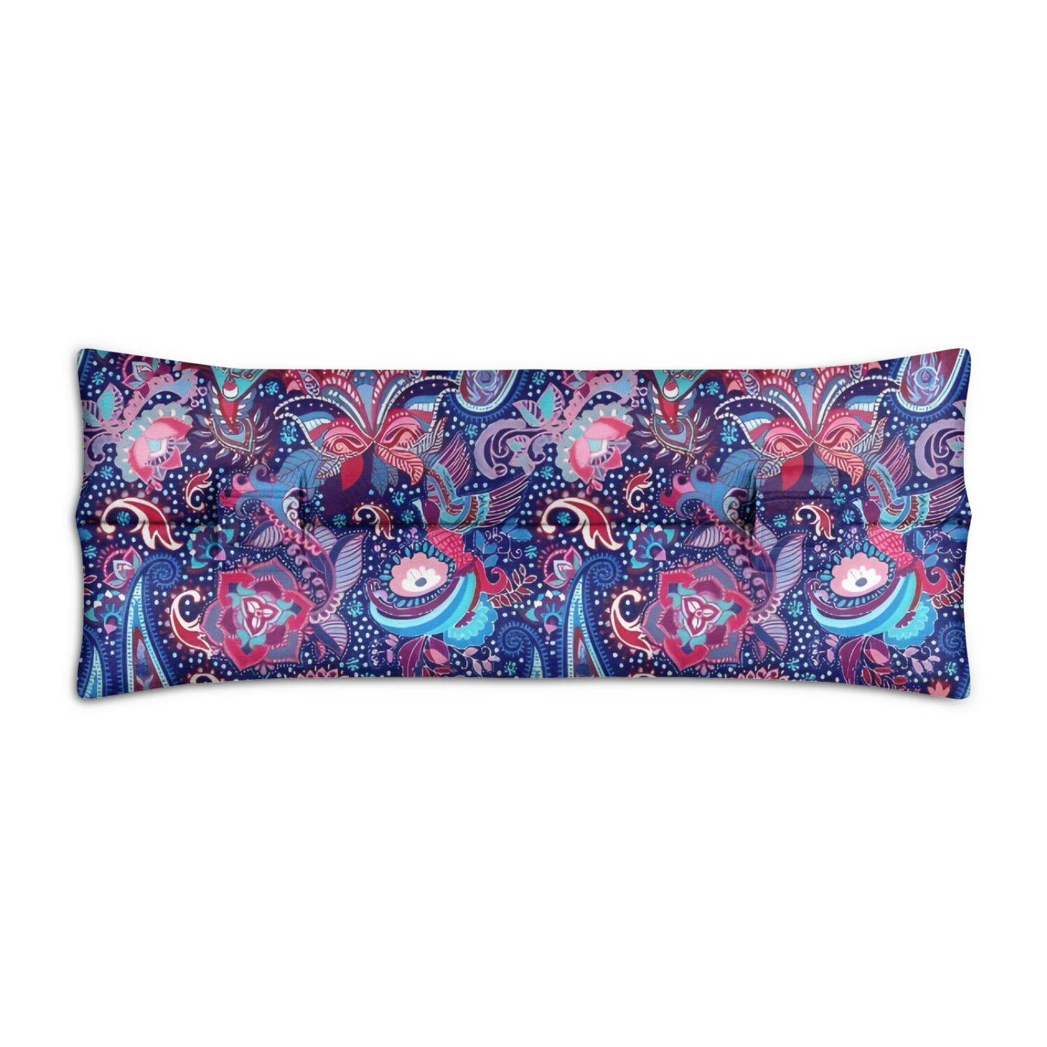 Seat Belt Pillow for Post-Surgery Soft Protective Mastectomy Cushion with Velcro Straps, Comfortable for Heart Surgery & Chemo Port Recovery (Bohemian Floral)