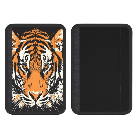 Seat Belt Shoulder Pad 2 Pack, 7.8x11.8in Neoprene Comfort Cover For Car Safety Belt, Adjustable Soft Protector For Bag Strap Animal Tiger Pattern