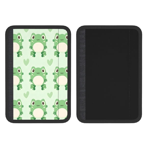 Seat Belt Shoulder Pad 2 Pack, 7.8x11.8in Neoprene Comfort Cover For Car Safety Belt, Adjustable Soft Protector For Bag Strap Cute Frog Pattern
