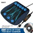 thumbnail image 1 of Seat Cool Covers Car Summer Seats Cushion With USB 8Fan 3Levels Adjustable Cooling Mat For Auto Home Office Seat Cooler Mat Navy, 1 of 9