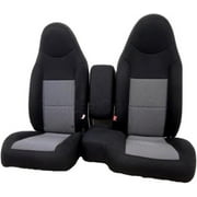RealSeatCovers A78WPBKRSC Grey Black, Waterproof, Front Bench Seat Covers, 2 Pieces