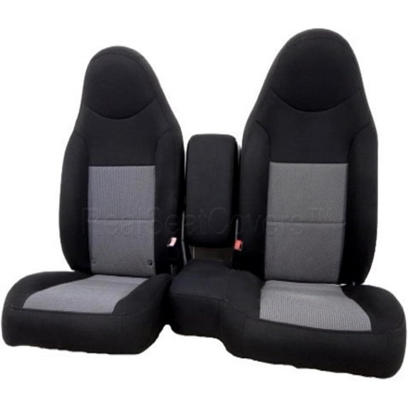 Seat Cover 100% Waterproof for Ford Ranger Front 60/40 Split Bench Molded High Back Headrest Armrest Access (Black)