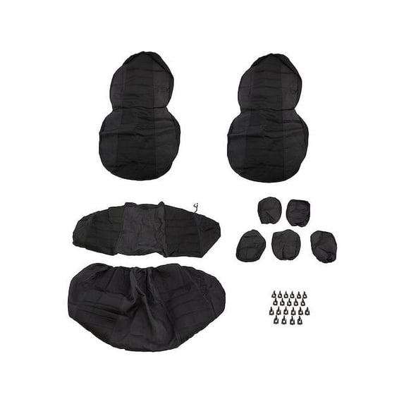 Seat Cover 3 Piece Set - Compatible with 1999 - 2019 GMC Sierra 1500 2000 2001 2002 2003 2004 2005 2006 2007 2008 2009 2010 2011 2012 2013 2014 2015 2016 2017 2018