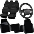Seat Cover Full Sets and 4piecs Car Mats, Steering Wheel Covers 3D Air