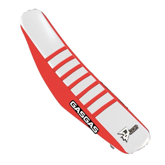 Seat Cover, Red Sides - White Top with Red Ribs