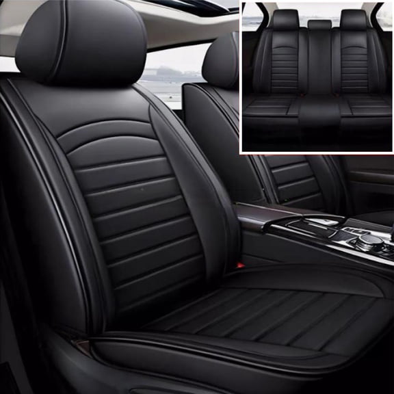 Seat Cover for Chevrolet Blazer 2019-2024: Car Seat Covers Full Set Waterproof Faux Leather Seat Cover Cushion Protector (Black)