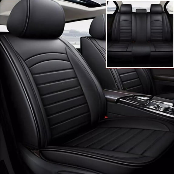 Seat Cover for Kia Niro 2017-2024: Car Seat Covers Full Set Waterproof Faux Leather Seat Cover Cushion Protector (Black)