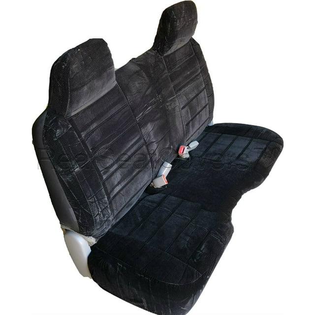 Seat Cover for Toyota Pickup 1984 - 1989 Front Solid Bench A25 Molded Headrest Small Notched Cushion (Black)
