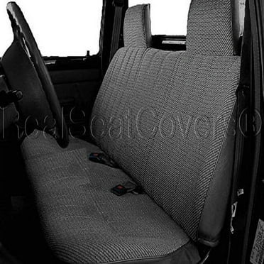 Seat Cover for Toyota Pickup 1990 - 1995 Front Solid Bench Molded Headrest RealSeatCovers A23 Charcoal, Dark Gray