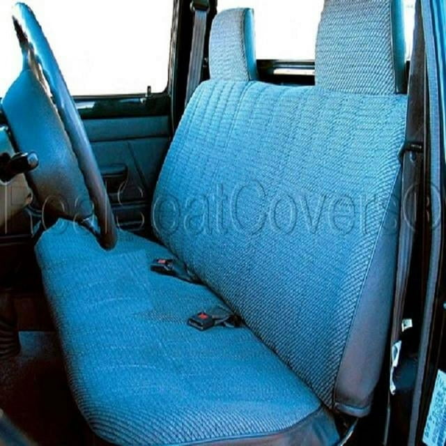 Seat Cover for Toyota Tacoma 1995 - 2004 Front Solid Bench Molded Headrest RealSeatCovers A23 Blue