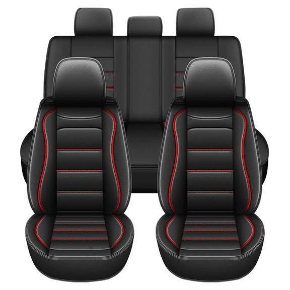 Seat Covers Custom Fit for Chevrolet/Chevy HHR 2006-2011,Full Sets Waterproof Leather Universal Car Seat Cover,Effortless Cleaning Red,Full Set(2 Row 5 Seats)