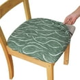 thumbnail image 1 of Seat Covers for Dining Room Chairs,Stretch Printed Chair Covers with Ties,Removable Washable Upholstered Chair Protector Seat Cushion Slipcovers for Kitchen,Office,Home Decor(Set of 4,Green), 1 of 6