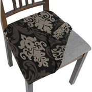 Seat Covers for Dining Room Chairs Stretch Printed Chair Seat Covers Set of 4, Removable Washable Upholstered Chair Seat Protector Cushion Slipcovers for Kitchen, Office