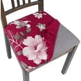 thumbnail image 1 of Seat Covers for Dining Room Chairs Stretch Printed Chair Seat Covers Set of 4, Removable Washable Upholstered Chair Seat Protector Cushion Slipcovers for Kitchen, Office(Red+Flowers), 1 of 6