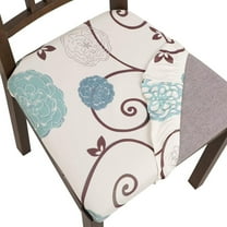 Seat Covers for Dining Room Chairs Stretch Printed Chair Seat Covers Set of 6, Removable Washable Upholstered Chair Seat Protector Cushion Slipcovers for Kitchen, Office(Ball Flower)