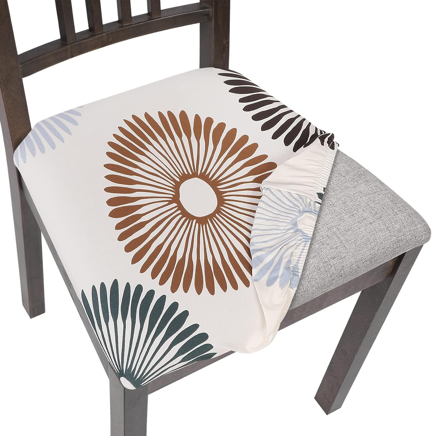 Seat Covers for Dining Room Chairs Stretch Printed Chair Seat Covers ...