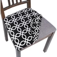 thumbnail image 1 of Seat Covers for Dining Room Chairs Stretch Printed Chair Seat Covers Set of 6, Removable Washable Upholstered Chair Seat Protector Cushion Slipcovers for Kitchen, Office(Black), 1 of 6