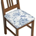 thumbnail image 1 of Seat Covers for Dining Room Chairsset of Set of 6, Blue White Floral Butterfly Flower French Stretch Chair Seat Covers Cushion Slipcovers for Kitchen Office, 1 of 6