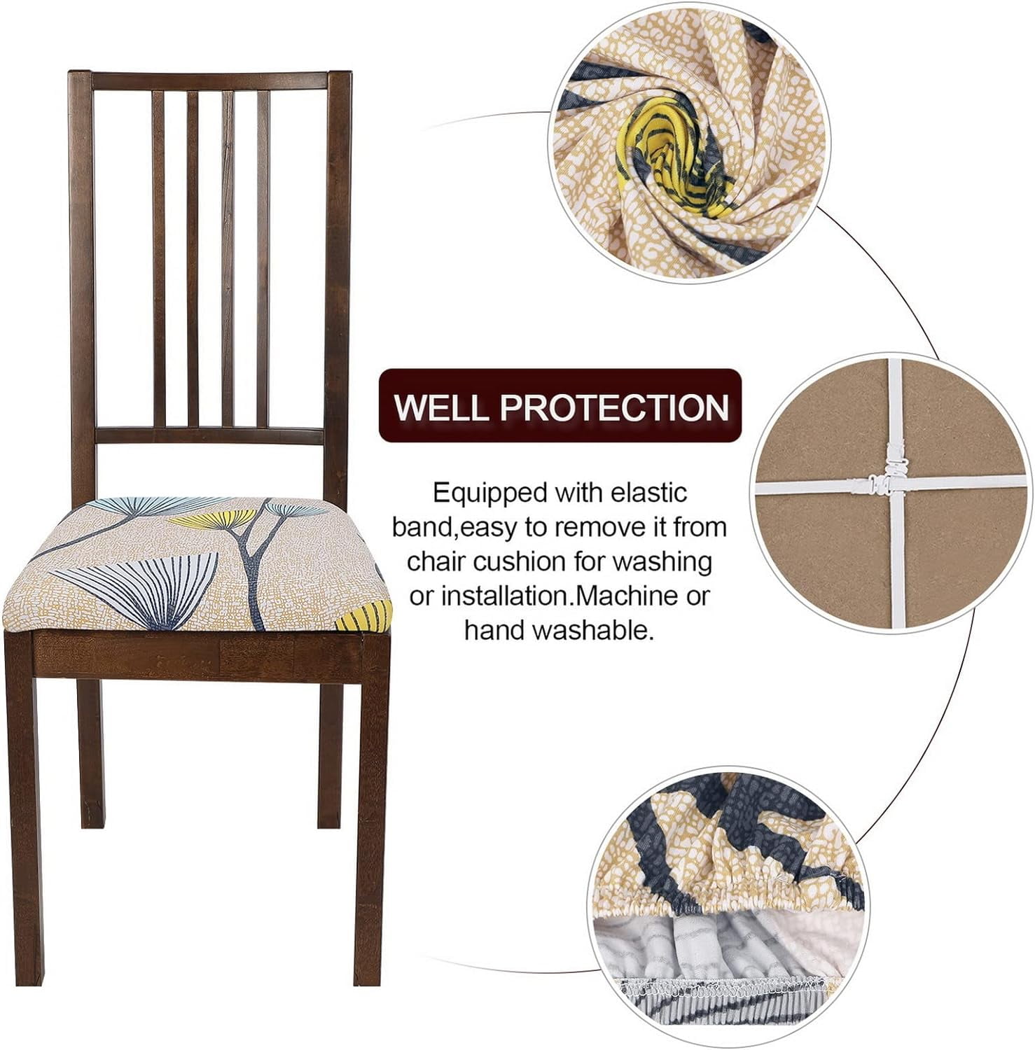 Seat Covers For Dining Room Chairs Stretch Floral Chair Seat Covers Set