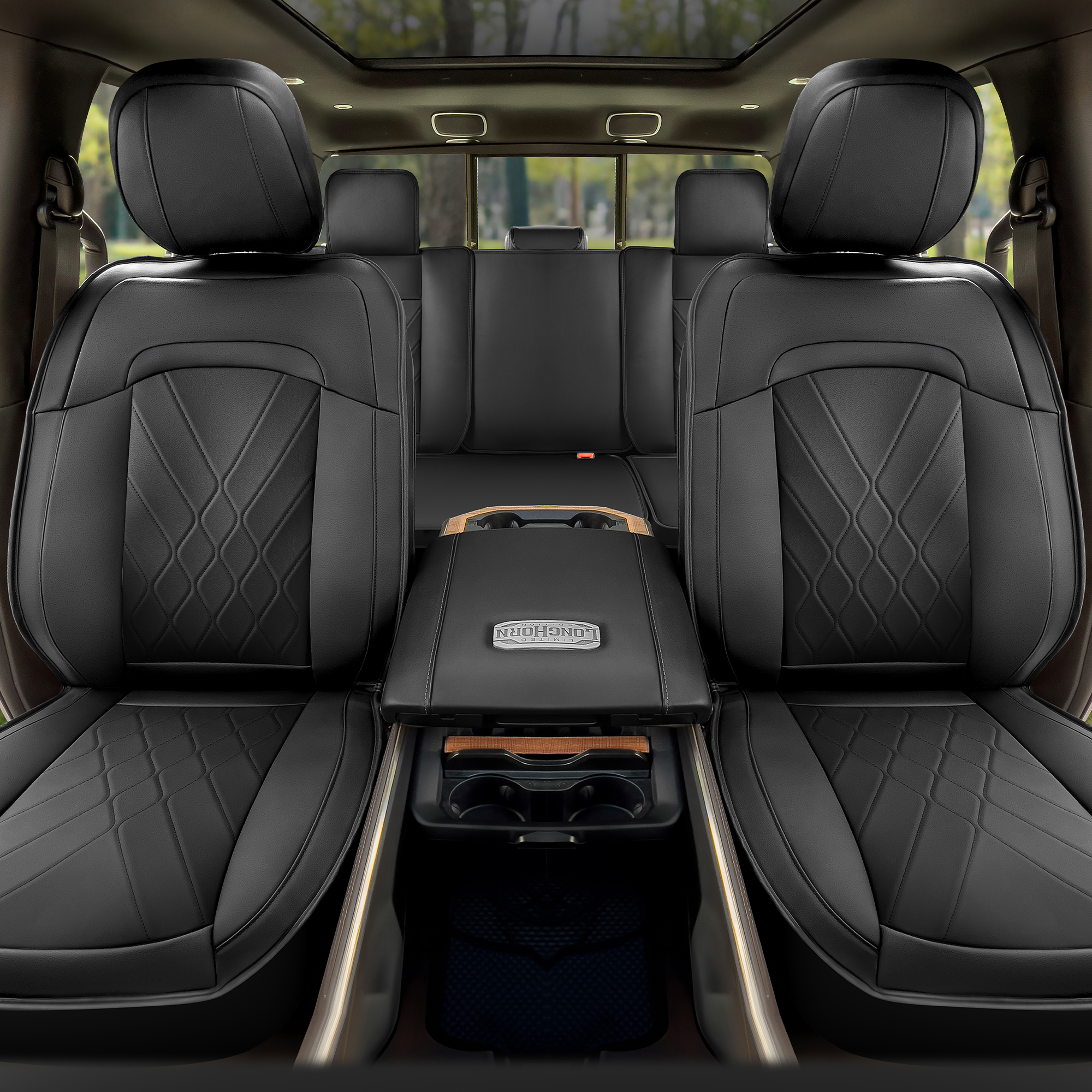 Seat Covers Full Set Truck Seat Covers - Compatible with 2007-2013 Chevy Silverado GMC Sierra 1500 Crew Cab & 2019-2025 2500HD/3500HD Crew Cab - Durable Black Truck Seat Cushion Set (Black)