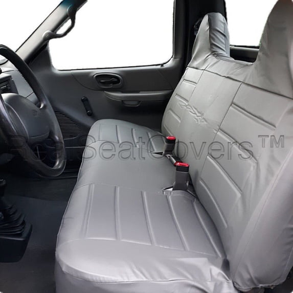 Seat Covers Made to fit 1999 - 2007 Ford F150 Seat Covers Exact Fit, Front Solid Bottom, Solid Back Bench with Molded Headrests | Seat Covers for Trucks Ford F150