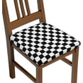 thumbnail image 1 of Seat Covers for Dining Room Chairs Set of Set of 6, Checkerboard Chess Board Stretch Chair Seat Covers Cushion Slipcovers for Kitchen Office, 1 of 6