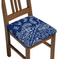 thumbnail image 1 of Seat Covers for Dining Room Chairsset of Set of 6, Blue Navy Bandanna Paisley Stretch Chair Seat Covers Cushion Slipcovers for Kitchen Office, 1 of 6