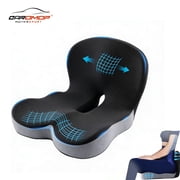 Seat Cushion with Back Support Memory Foam Pads for Truck Driver Office Chair Cushion Home Chair Cushion Car Non Slip Pad for Office Workers Car Drivers Dark Grey