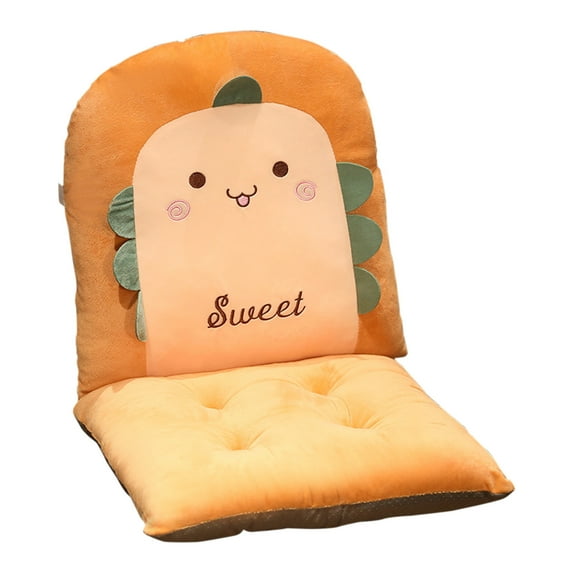 Seat Cushion with Backrest - Soft Polyester Linen Blend, Thick Padding, Chair Ties; for Dining, Office or Computer Chairs; Also Use as Sofa or Floor Cushion