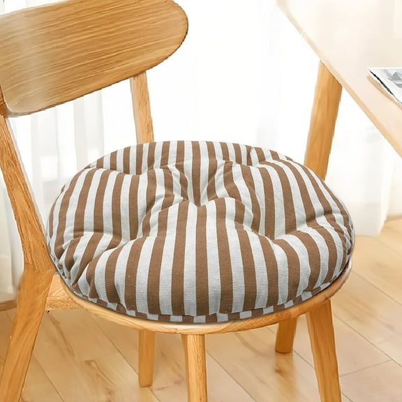 Seat Cushion Chair Cushions Stripe Linen 15*17 in High Density Memory Foam Comfortable Chair Pad for Kitchen, Slip Resistant Indoor Seat Cushion School Office Bedroom Chair Chair Cushions