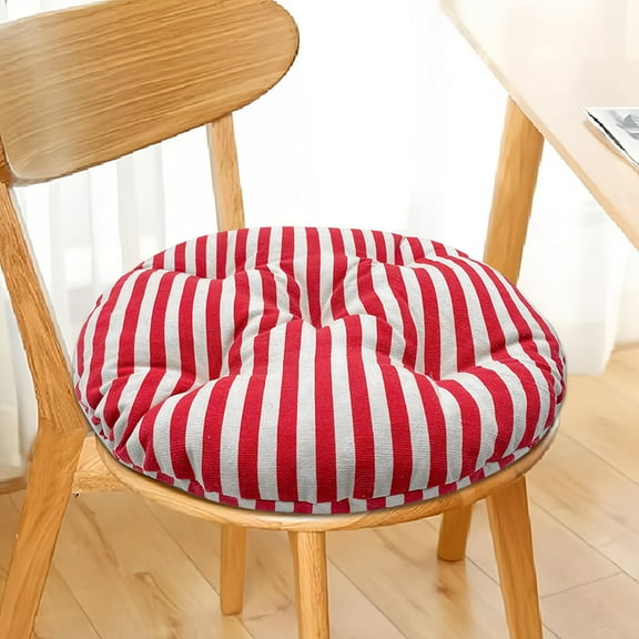 Seat Cushion Chair Cushions Stripe Linen 15*17 in High Density Memory Foam Comfortable Chair Pad for Kitchen, Slip Resistant Indoor Seat Cushion School Office Bedroom Chair Chair Cushions