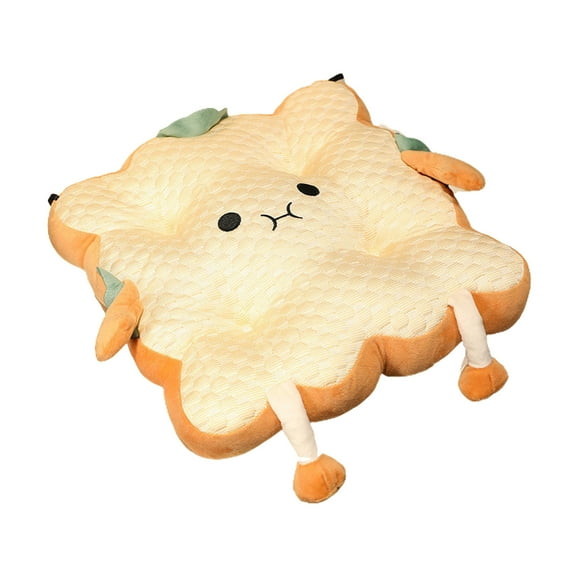 Seat Cushion for Chair Toast Bread Pillow Cushion 15.7*15.7 in Soft Breathable Kawaii Plush Toy Funny Food Plush Cushion for Birthday, Christmas Chair Cushions