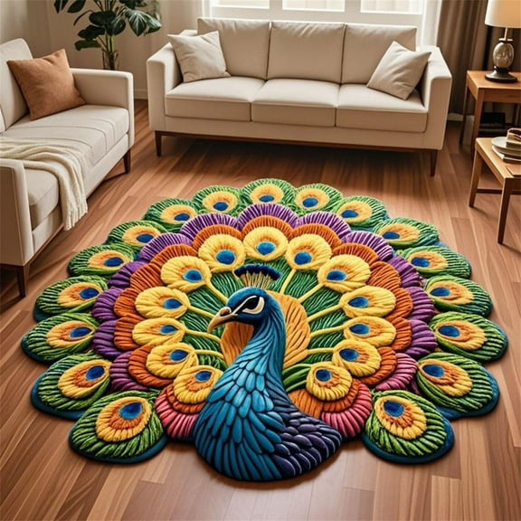 Seat Cushion Cloth, Cushion Peacock Mat *1 Piece (Blue-C)