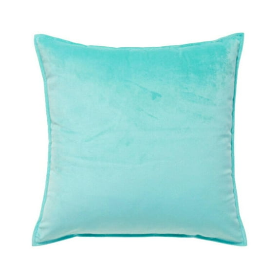 Seat Cushion Cover Solid Color Velvet Replacement Soft Decorative Reusable Zipper Sofa Pillow Case Accessories Blue 45x45cm