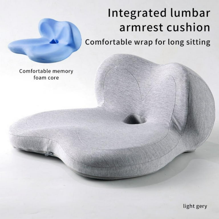 Seat Cushion Lumbar Support Pillow for Office Chair Car Wheelchair Memory Foam Chair Cushion for Sciatica Lower Back Tailbone Pain Relief Desk