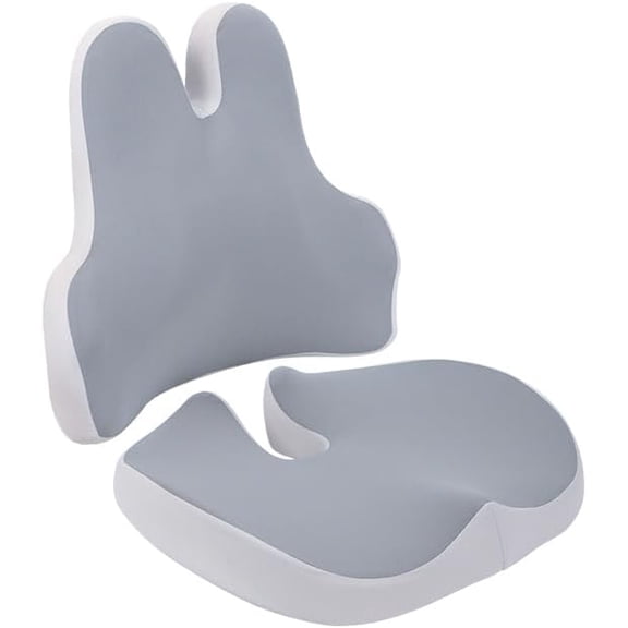 Seat Cushion & Lumbar Support Pillow Set for Office Chair, Ergonomic Pillow for Sciatica Pain Relief, Memory Foam Back Support Pillow & Chair Cushion for Car seat, Desk Chair,Sciatic nerve pain pad
