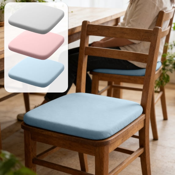 Seat Cushion Memory Foam 15.7x15.7x1.1in Slow Rebound Breathable Non Slip Chair Cushions for Office Chair Kitchen Car Classroom Removable by PALIFEUR