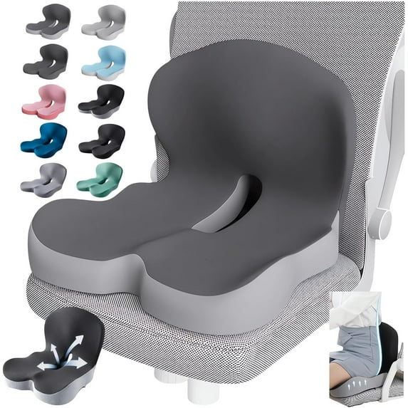 Seat Cushion Memory Foam Pads for Truck Driver Office Chair Cushion Home Chair Cushion Car Non Slip Pad Sitting Ergonomic Cushions for Office Workers Car Drivers H